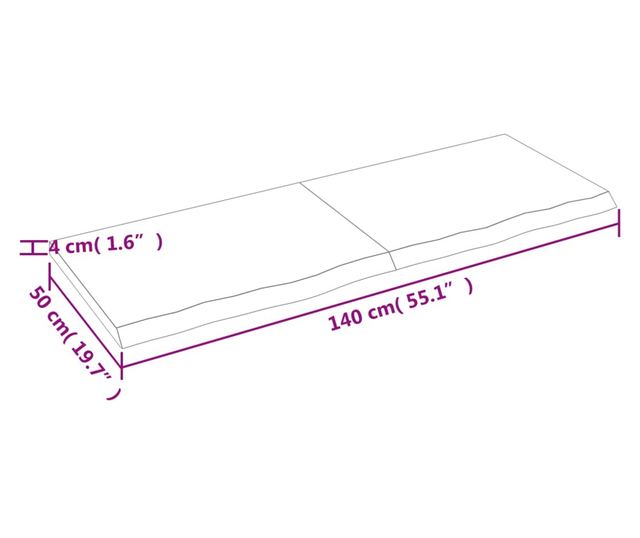 Vilgosbarna fali polc 140x50x4cm tmr tlgyfbl