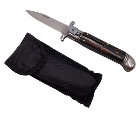 Автоматичен ловен нож IdeallStore®, Renaissance Spirit, неръждаема стомана, 20.5 см, кафяв