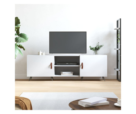 Comodă TV, alb, 150x30x50 cm, lemn compozit