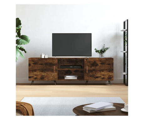 Comodă TV, stejar fumuriu, 150x30x50 cm, lemn compozit