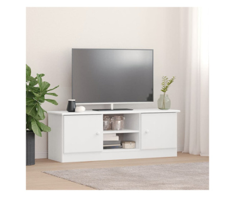 Dulap TV "ALTA" alb, 112x35x41 cm, lemn masiv de pin