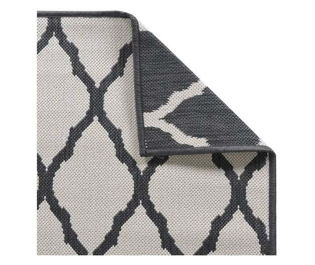 szürke és fehér megfordítható kültéri szőnyeg 80x250 cm