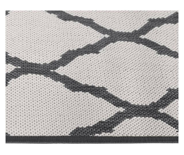 szürke és fehér megfordítható kültéri szőnyeg 80x250 cm