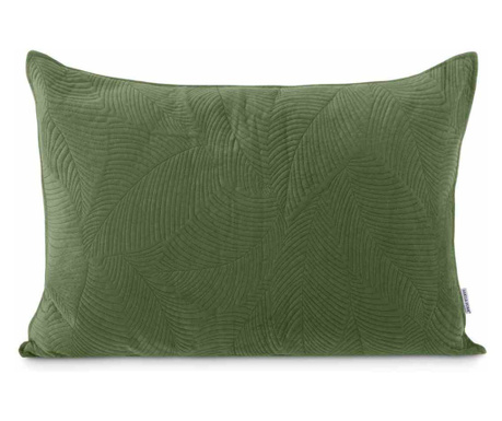 Perna decorativa brodata Palsha, 180 g/m2 (catifea), 70 g/m2 (poliester), 50 x 70 cm, verde