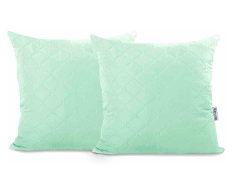 Set 2 huse pernute decorative matlasate Axel, 70 g/m2, 40 x 40 cm, verde menta