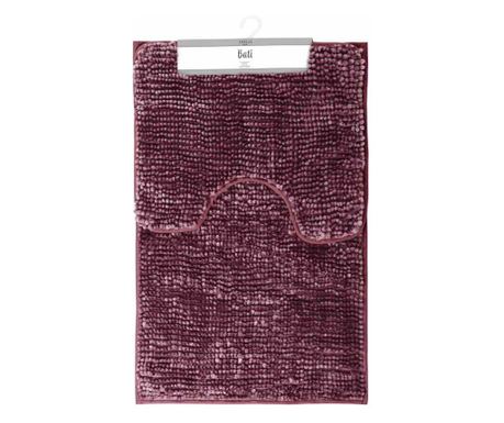 Set covorase de baie dreptunghiulare in stil modern Bati, 1000 g/m2, 50x80 + 40x50 cm, roz, 2 buc