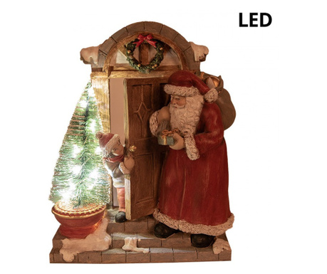 LED világítású karácsonyi dekoráció Télapó ajándékot hoz