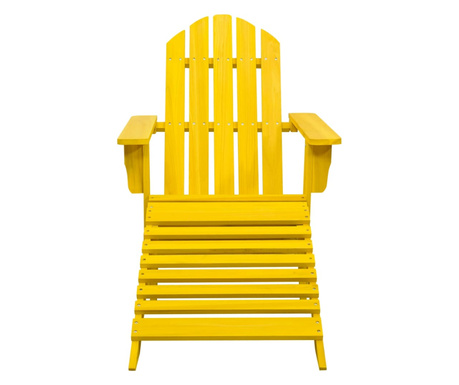 sárga tömör fenyőfa kerti Adirondack szék zsámollyal