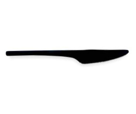 Биоразградими ножове за многократна употреба, черни, 17 см, 50 броя