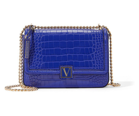 Geanta, Victoria's Secret, The Victoria Medium Shoulder Bag, Sapphire Croc