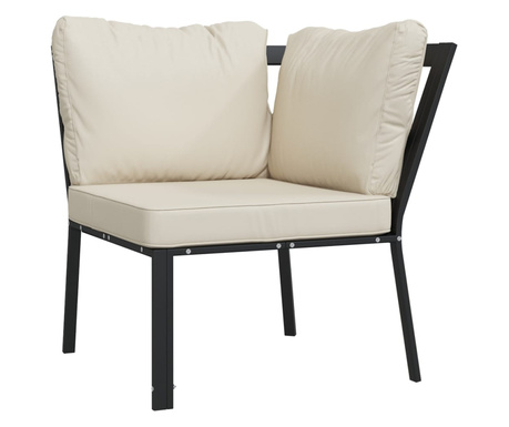 acél kerti szék homokszínű párnákkal 76 x 76 x 79 cm