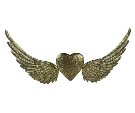 Fali dekoráció Angel Wings arany fém 120x1x55 cm