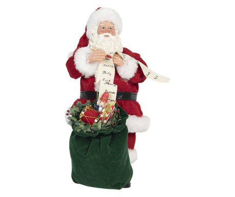 Figurica Djeda Božićnjaka od tkanine 17x13x28 cm