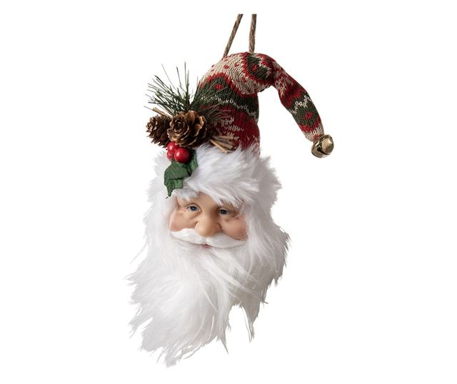 Sada 6 ks ozdôb na stromček Santa Claus, viacfarebný textil 10x9x28 cm