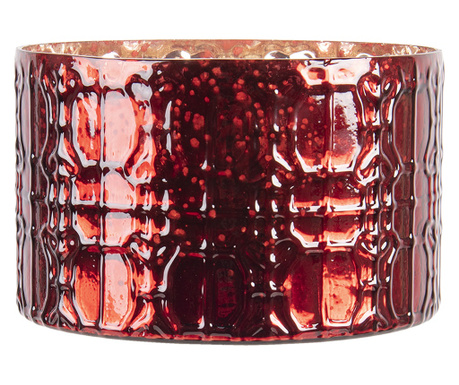 Set 2 svečnikov iz rdečega stekla 20x13 cm