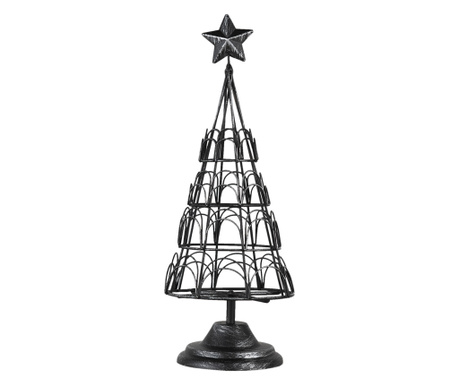 Črno srebrno železno božično drevo 12x31 cm