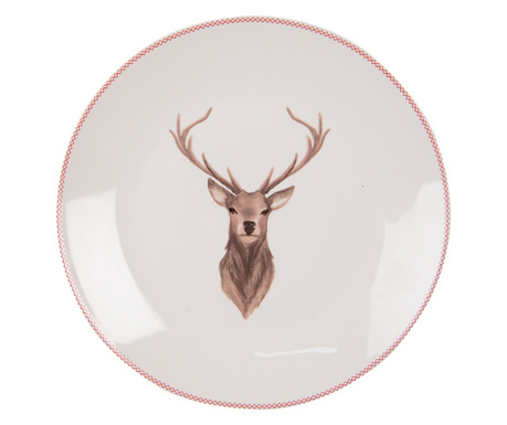 8 db karácsonyi bézs barna porcelán tányér készlet 20x2 cm