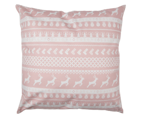 Set od 2 Reni jastučnice bijelo roza tekstil 45x45 cm