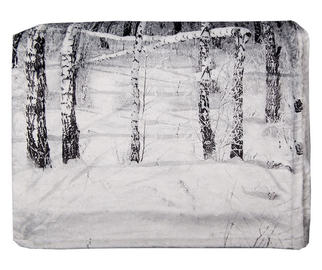 Κουβέρτα Winter landscape γκρι πολυεστέρας 130x170 cm