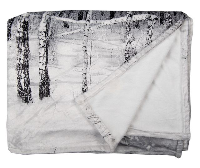 Κουβέρτα Winter landscape γκρι πολυεστέρας 130x170 cm