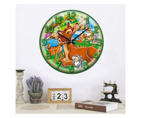 Ceas de perete Bambi 30 cm,colorat, rotund