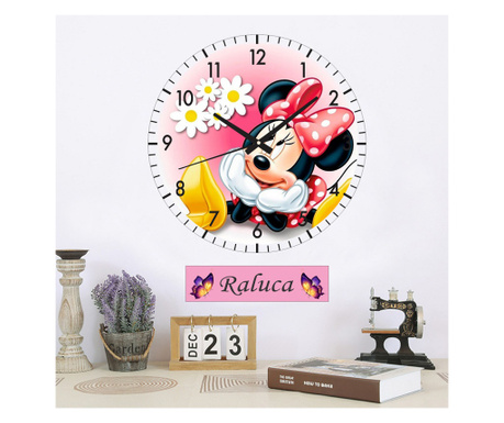 Ceas de perete Minnie Mouse, 30 cm,colorat, rotund