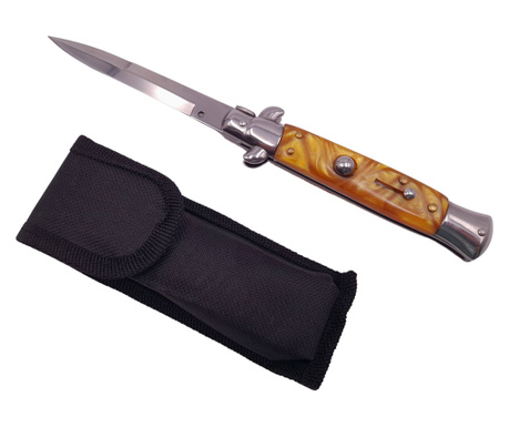 Ловен нож IdeallStore®, Италианска вълна, неръждаема стомана, 22.5 см, сребро, капак