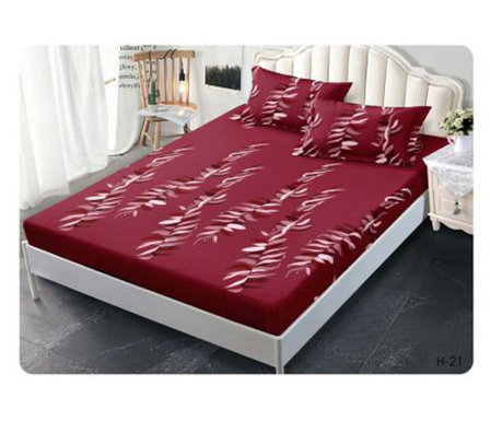 Set husa pentru pat 160200 cm confectionata din bumbac finet cu imprimeu + 2 fete de perna HP160-20