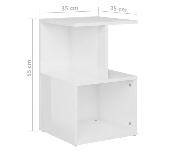 Szafka boczna, biały extra błyszczący, 35x35x55 cm, Płyta wiórowa