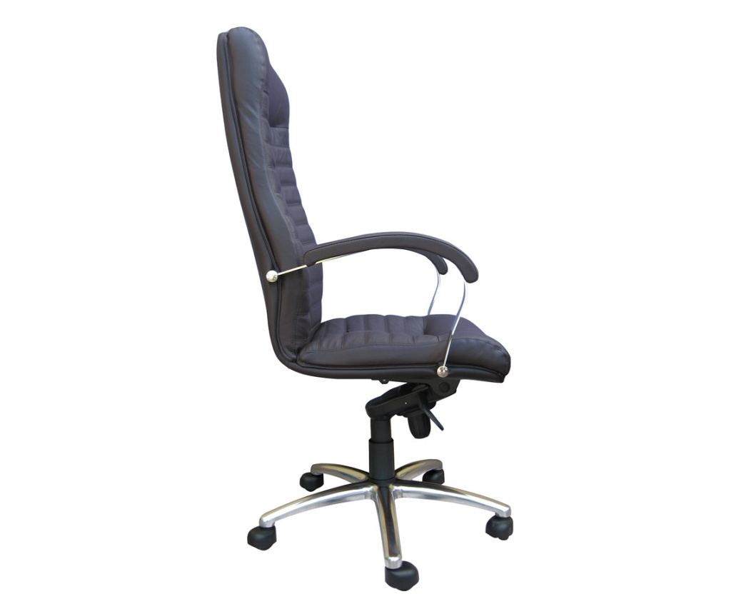 Direktorska stolica SENNA, tamnosmeđa prirodna koža - 3