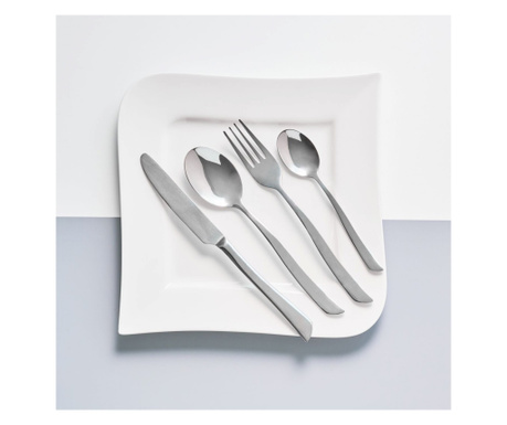 Set tacamuri inox, 24 piese, 6 persoane, AMBITION Wave