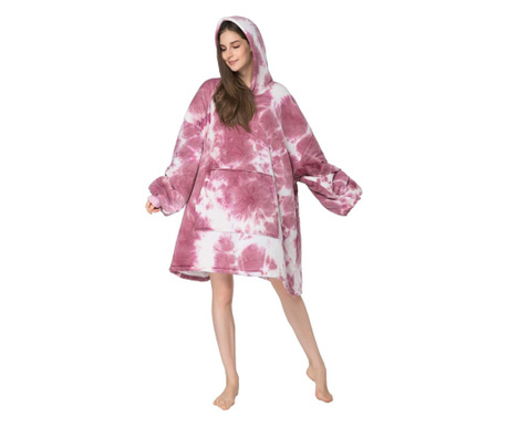 Одеяло с ръкави и качулка Quasar & Co., универсален размер, Бял/Розово