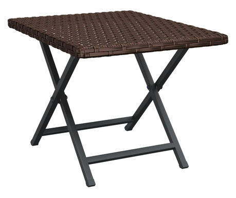 barna összecsukható polyrattan asztal 45x35x32 cm