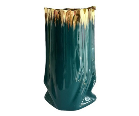 Керамична ваза в зелен цвят 21см
