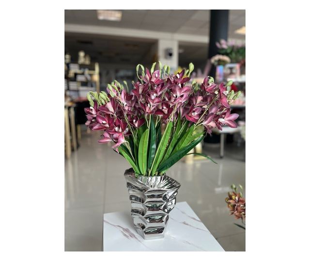 Keramička vaza srebrne boje 26 cm