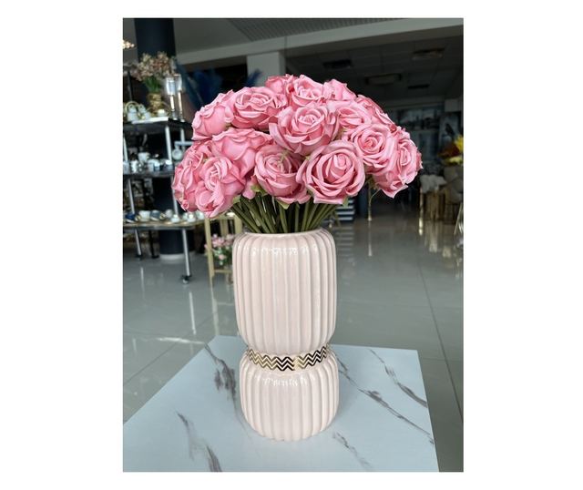 Keramička vaza roze boje 26 cm