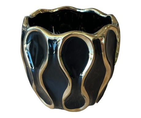 Керамична ваза в черен цвят 15 см