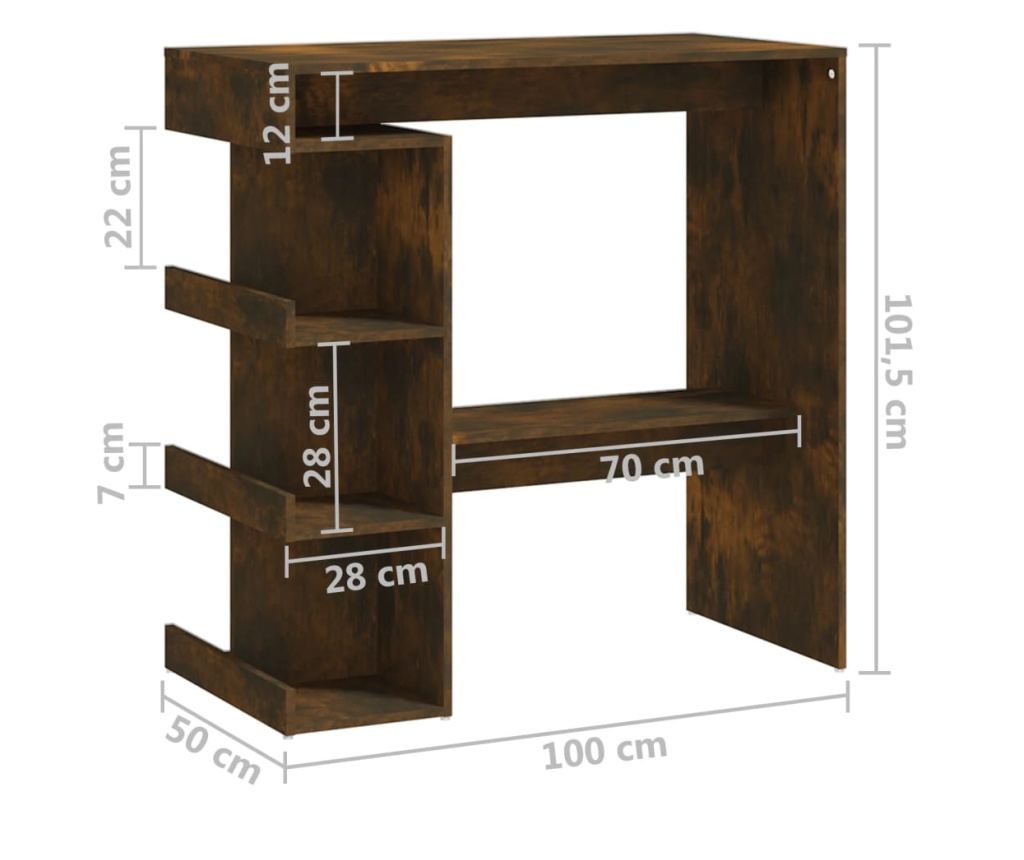 Fstlt tlgyfa brpult trolpolccal 100x50x101,5 cm laminlt fa - 3