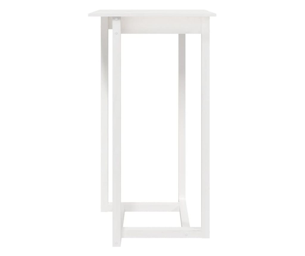 Barna miza, bela, 60x60x110 cm, masivno borovo leso - 3