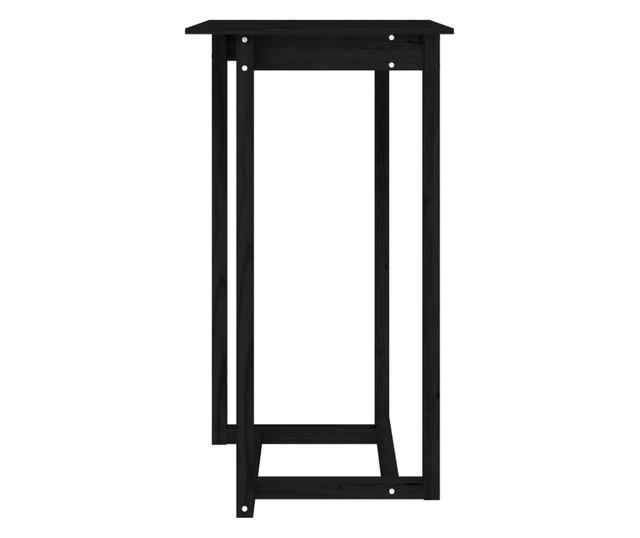 Barna miza, črna, 60x60x110 cm, masivno borovo les.