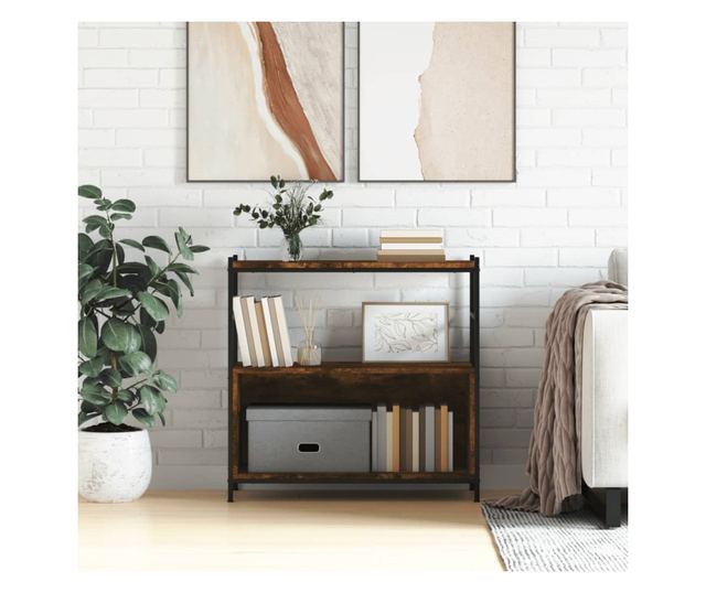 Fstlt tlgy knyvespolc 80x30x78,5 cm feldolgozott fa s vas