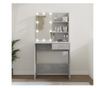 Beton szrke LED-es sminkasztal, 74,5x40x141 cm