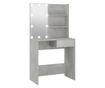 Beton szrke LED-es sminkasztal, 74,5x40x141 cm