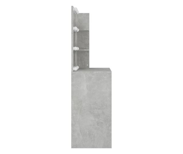 Beton szrke LED-es sminkasztal, 74,5x40x141 cm