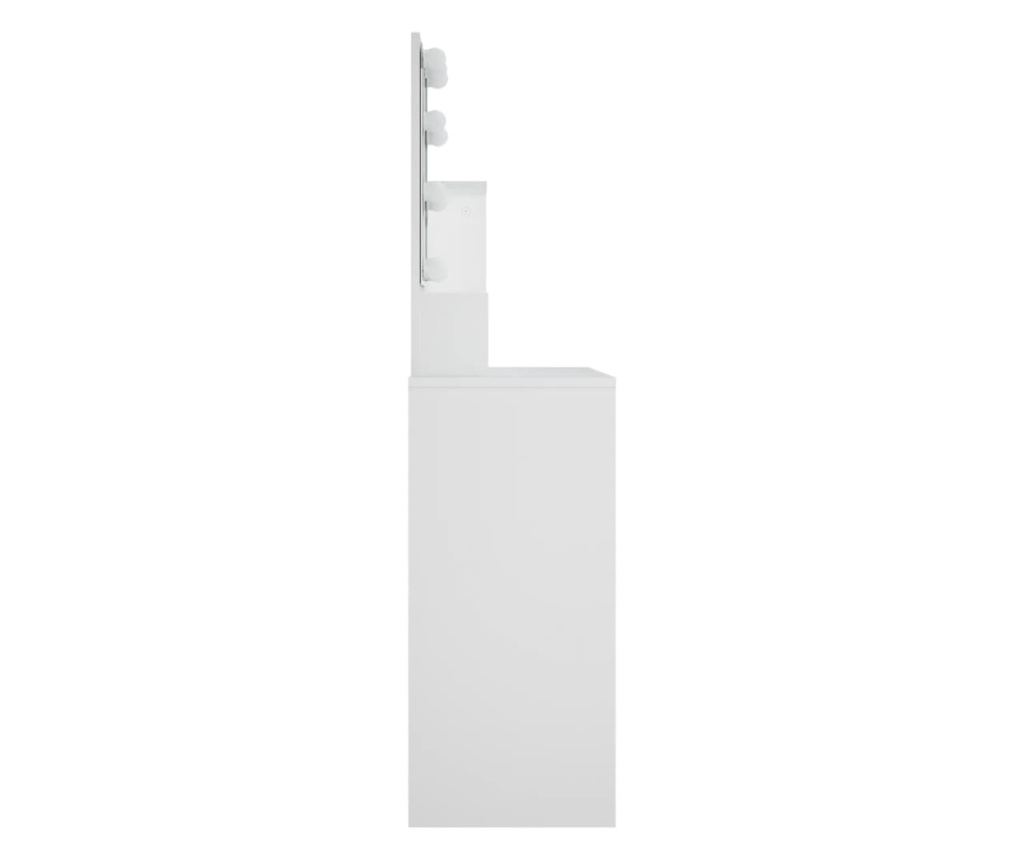 LED Toaletna mizica, bela, 86,5x35x136 cm - 6