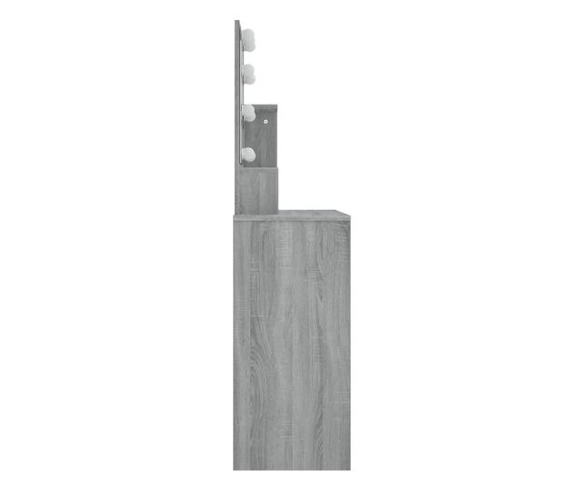 LED-es sminkasztal, sonoma szrke, 86,5x35x136 cm