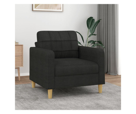 Разтегателен фотьойл, черен, 60 см, плат
