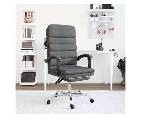 Сгъваемо офис кресло с масаж, тъмно сиво, текстил