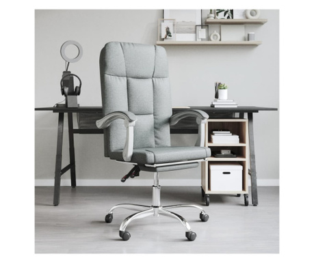 Сгъваем офис стол, тъмно сив, текстил