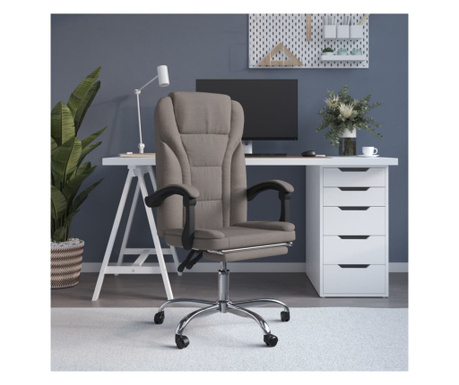Сгъваемо офис кресло, таупе сиво, текстил
